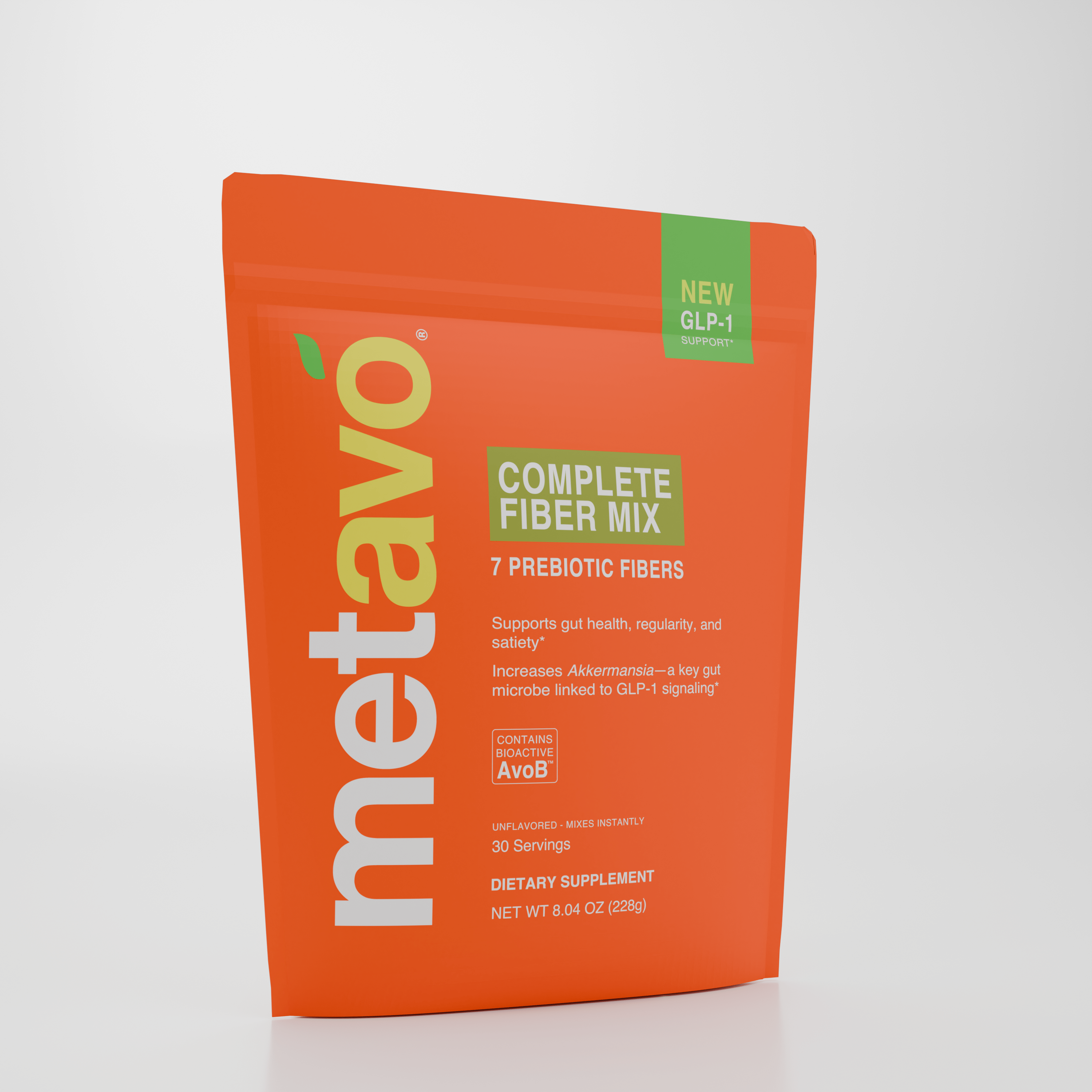 Metavo.com Metavo GLP-1 Metavo Complete Fiber Mix - 7 Prebiotic Fibers with AvoB™ for Gut Health, Regularity & GLP-1 Support