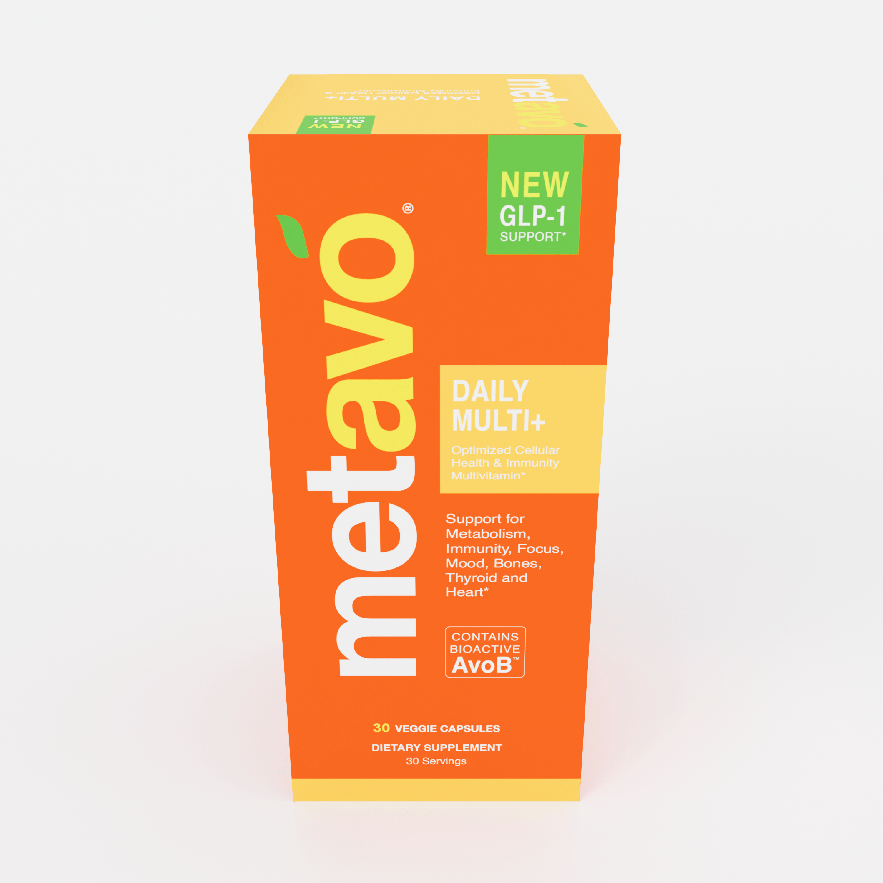 Metavo.com Metavo GLP-1 Metavo Daily Multi+ with GLP-1 Support - Cellular Health & Immunity Multivitamin with AvoB™ (30 Veggie Capsules)