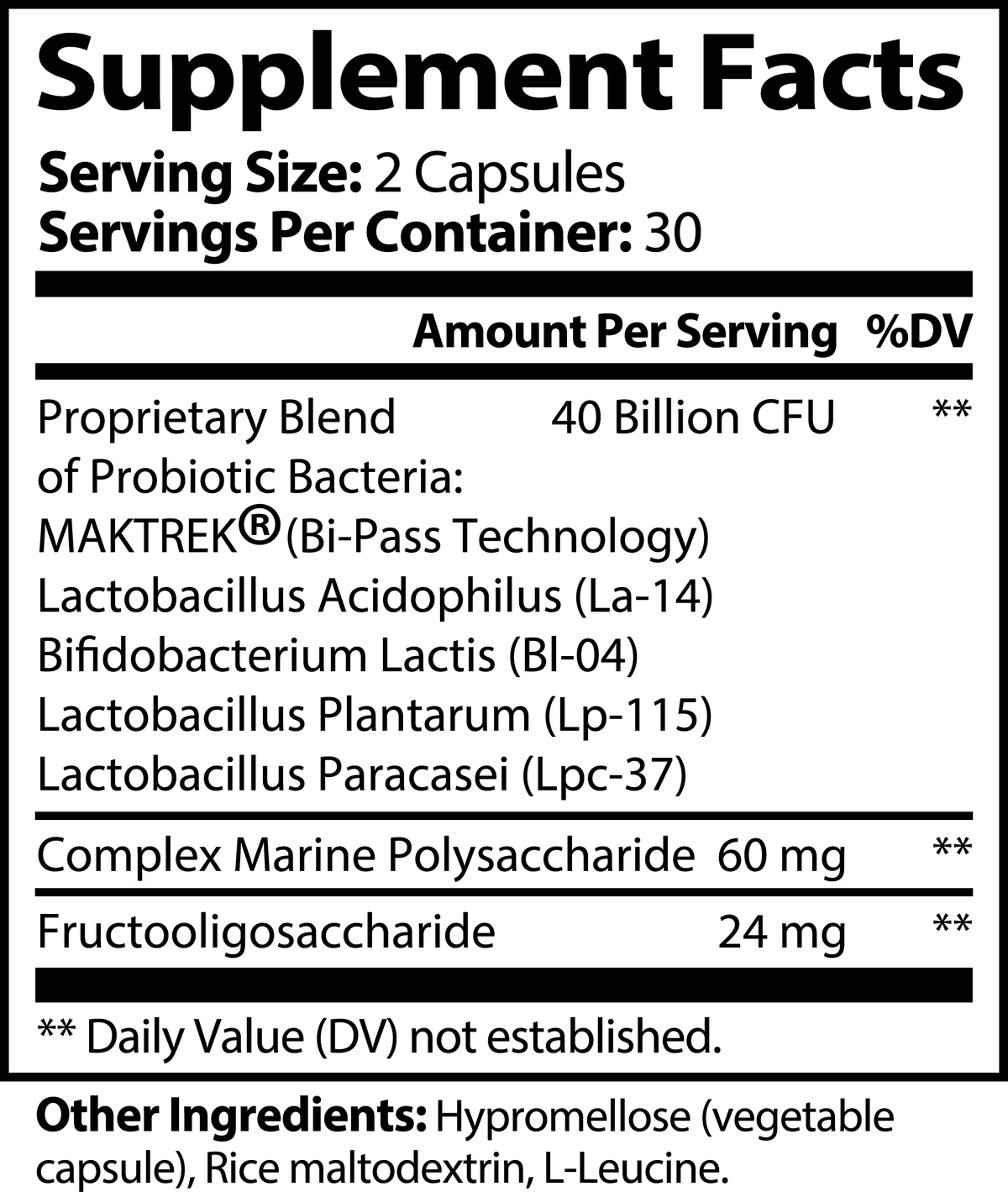 Supliful Specialty Supplements Probiotic 40 Billion with Prebiotics